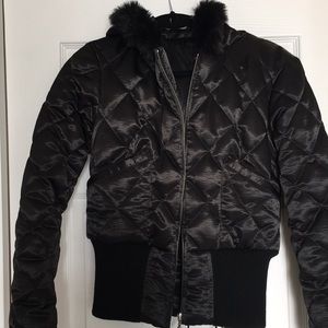 NWOT Bebe puffer jacket with fur hood